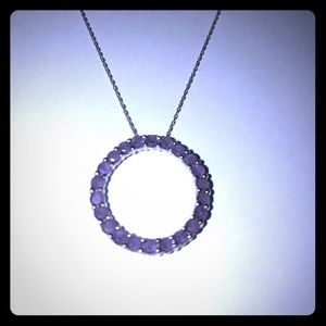 Amethyst circle necklace